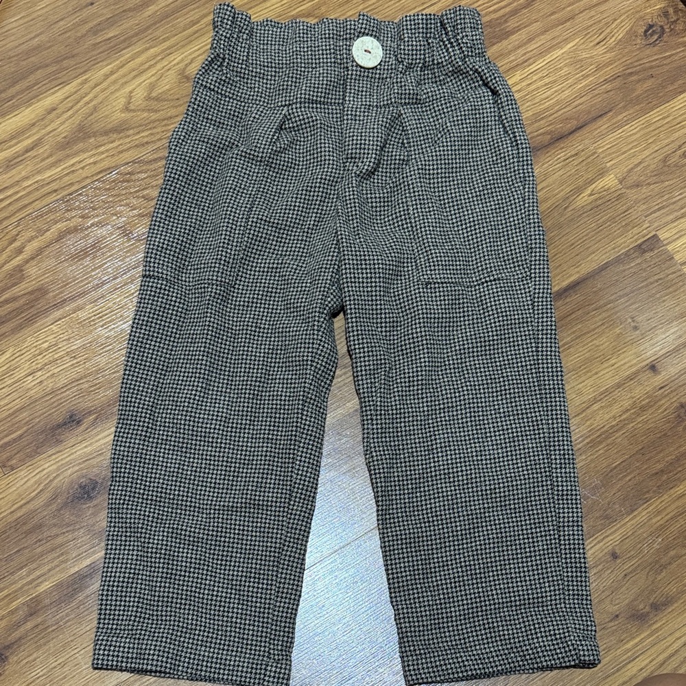 Zara Kids Black and White Checkered Pants